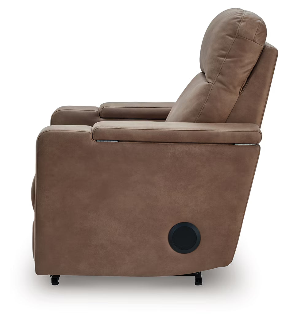 Lorrenton - Caramel - Glider Power Recliner With Audio System