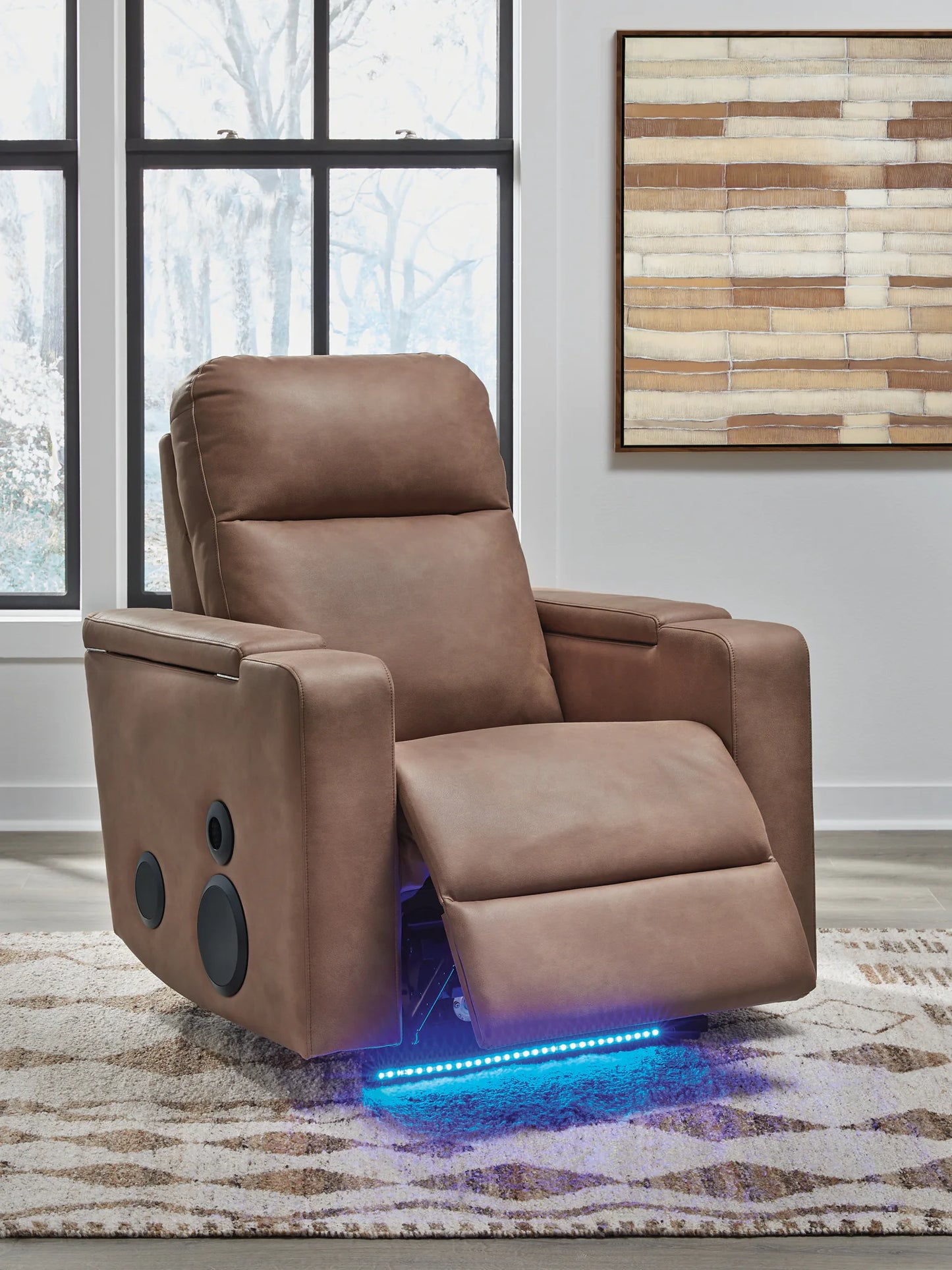 Lorrenton - Caramel - Glider Power Recliner With Audio System