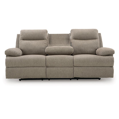 Side-Swipe - Mocha - Reclining Sofa With Drop Down Table