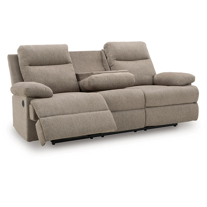 Side-Swipe - Mocha - Reclining Sofa With Drop Down Table