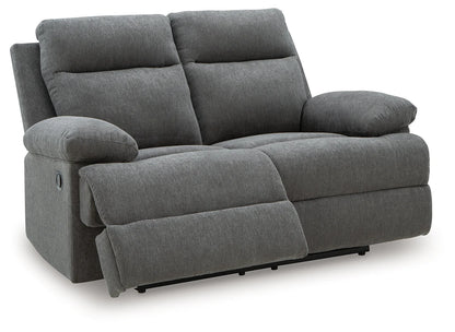Side-Swipe - Charcoal - Reclining Loveseat