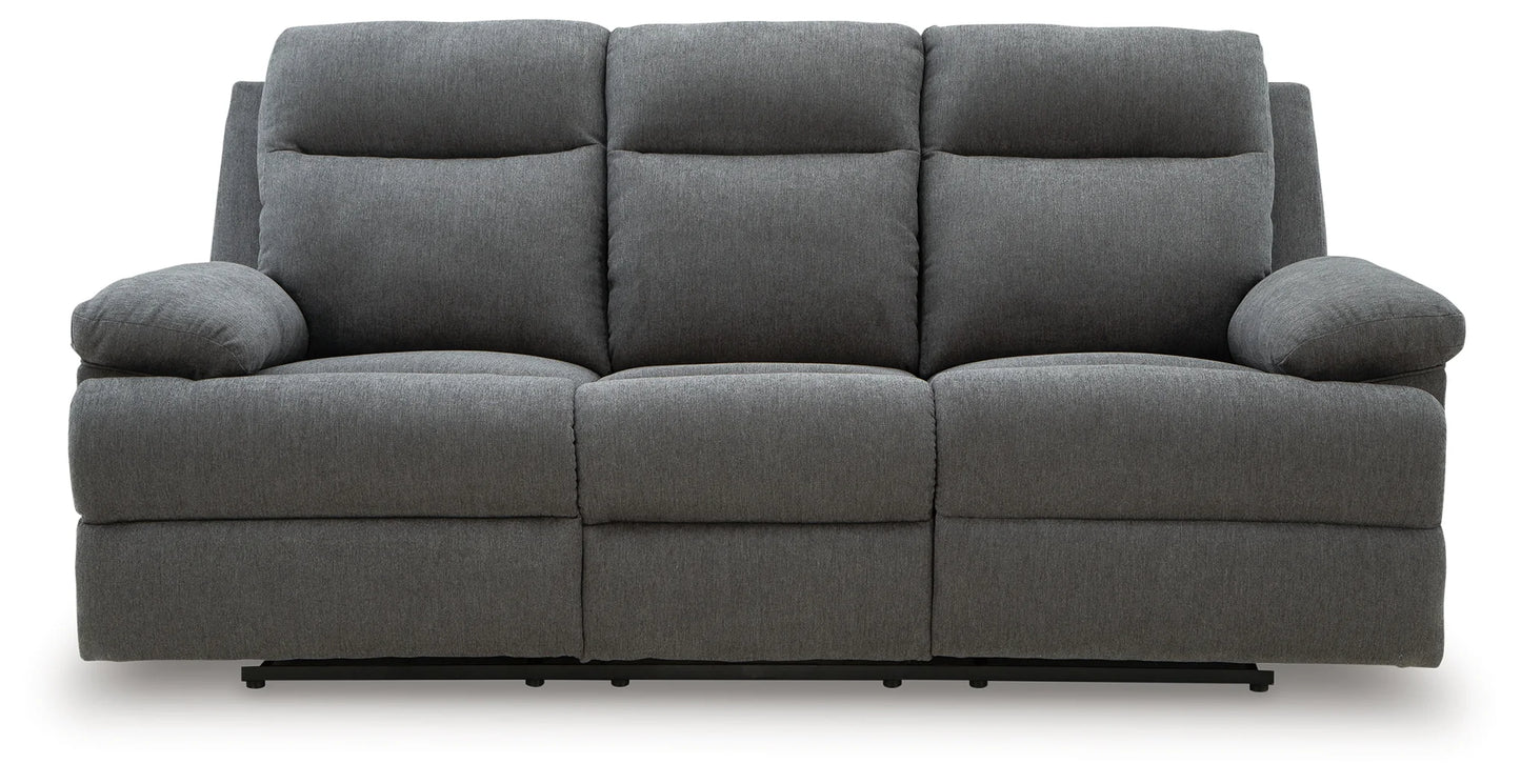Side-Swipe - Charcoal - Reclining Sofa With Drop Down Table
