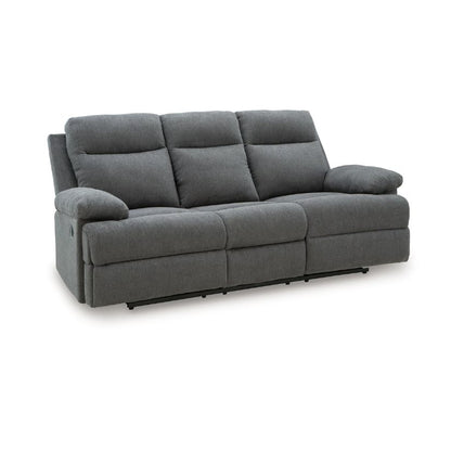 Side-Swipe - Charcoal - Reclining Sofa With Drop Down Table