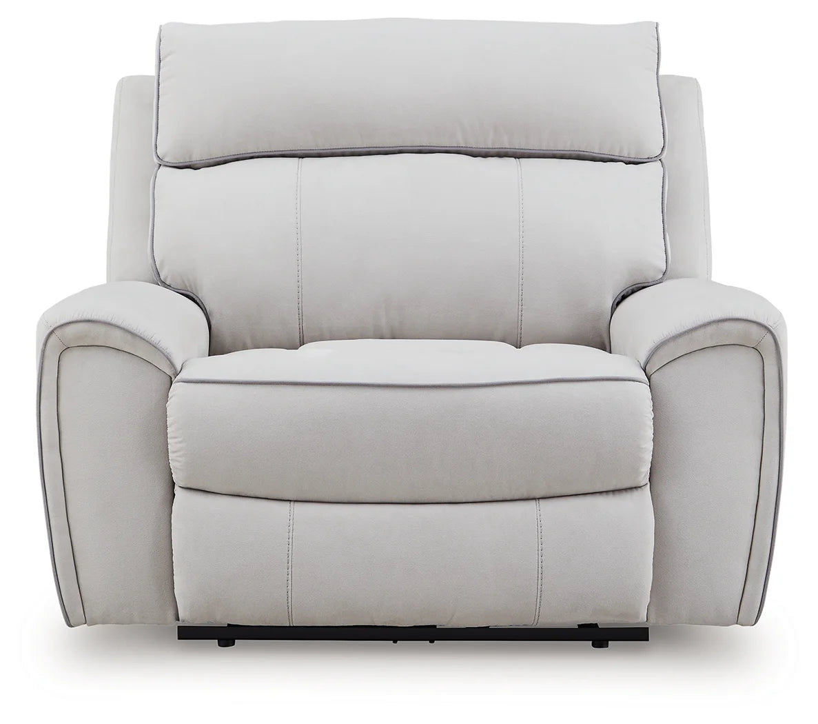 Social Pointe - Pearl / Ash - Power Recliner / Adjustable Headrest