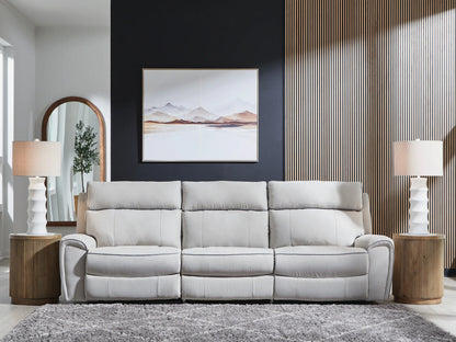 Social Pointe - Pearl / Ash - 3-Piece Power Reclining Sectional
