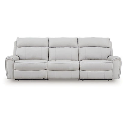 Social Pointe - Pearl / Ash - 3-Piece Power Reclining Sectional