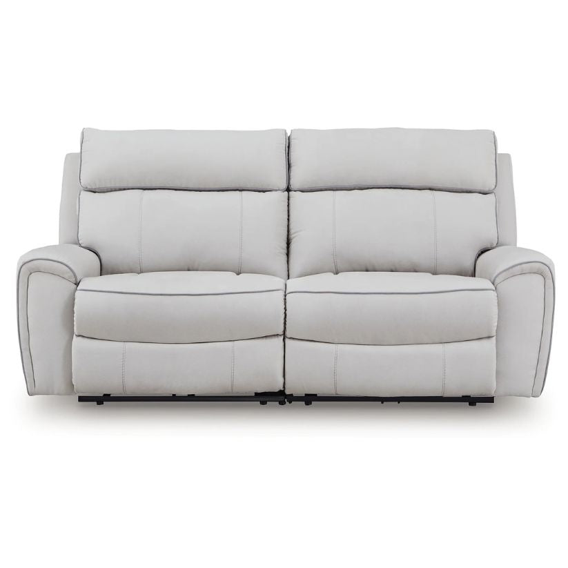Social Pointe - Pearl / Ash - 2-Piece Reclining Loveseat