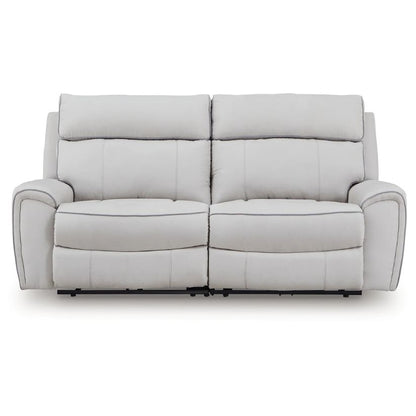 Social Pointe - Pearl / Ash - 2-Piece Reclining Loveseat