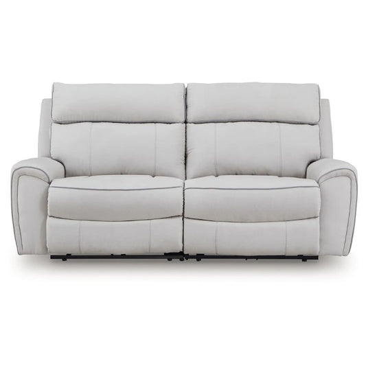 Social Pointe - Pearl / Ash - 2-Piece Reclining Loveseat