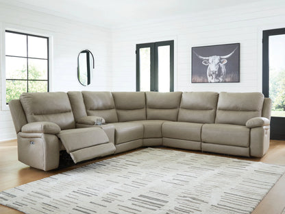 Narwhal Place - 6-Piece Power Reclining Sectional - Pebble