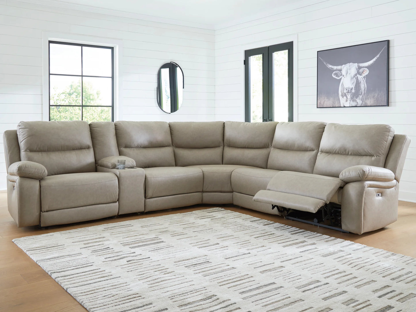 Narwhal Place - 6-Piece Power Reclining Sectional - Pebble
