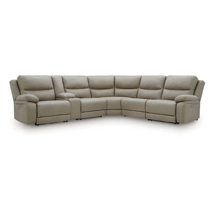 Narwhal Place - 6-Piece Power Reclining Sectional - Pebble
