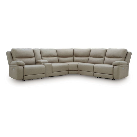 Narwhal Place - 6-Piece Power Reclining Sectional - Pebble
