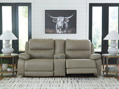 Narwhal Place - Pebble - 3-Piece Power Reclining Sectional With Storage Console
