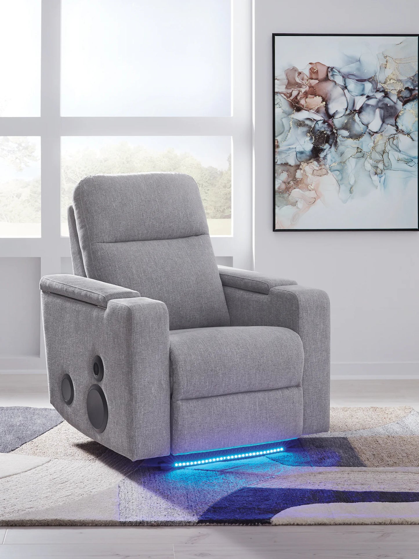 Pineland - Pewter - Glider Power Recliner With Audio System