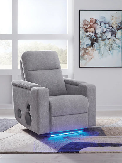 Pineland - Pewter - Glider Power Recliner With Audio System