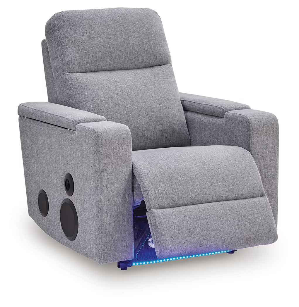 Pineland - Pewter - Glider Power Recliner With Audio System
