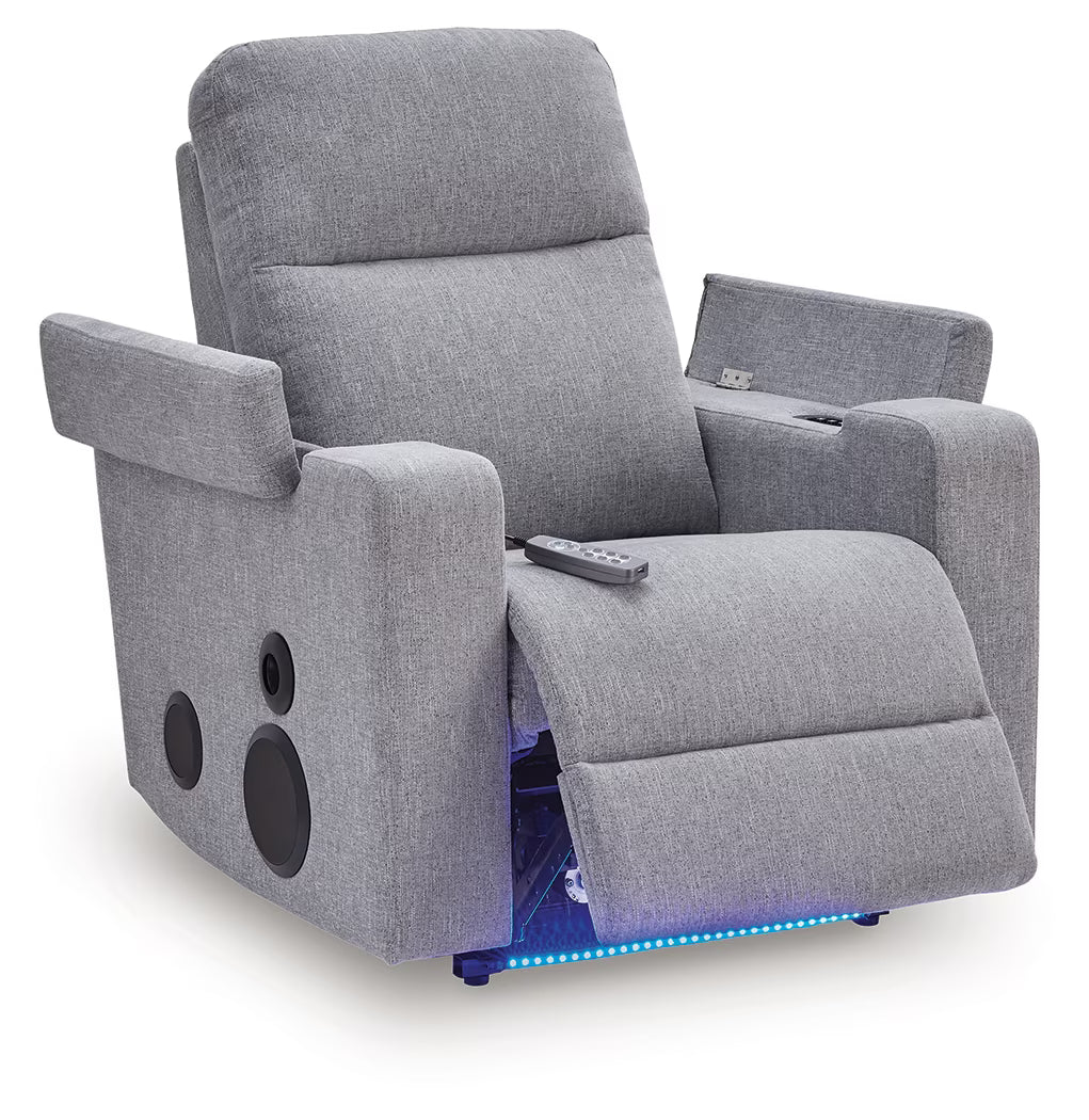 Pineland - Pewter - Glider Power Recliner With Audio System