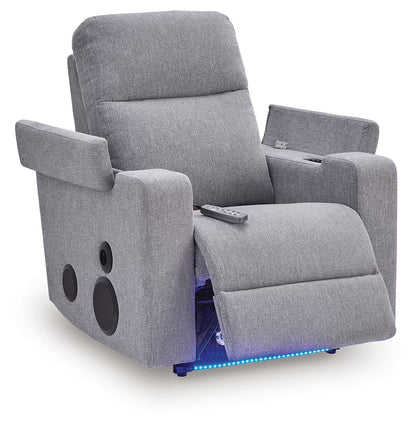 Pineland - Pewter - Glider Power Recliner With Audio System