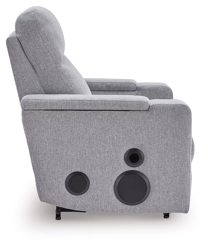 Pineland - Pewter - Glider Power Recliner With Audio System