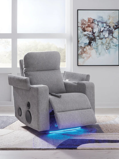 Pineland - Pewter - Glider Power Recliner With Audio System
