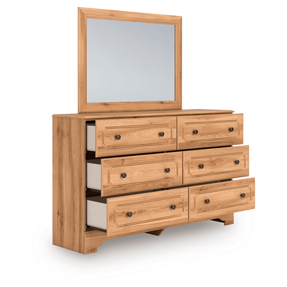 Aleaport - Warm Brown - Dresser and Mirror