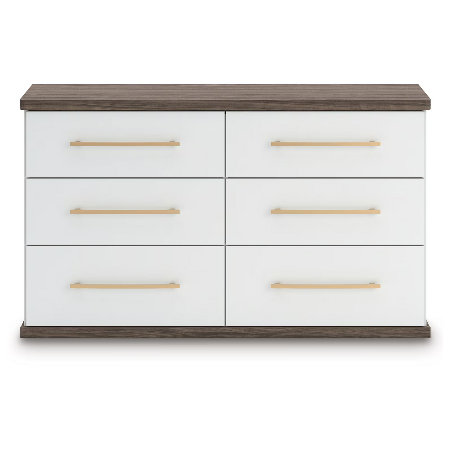 Kendanport - Brown / White - Six Drawer Dresser