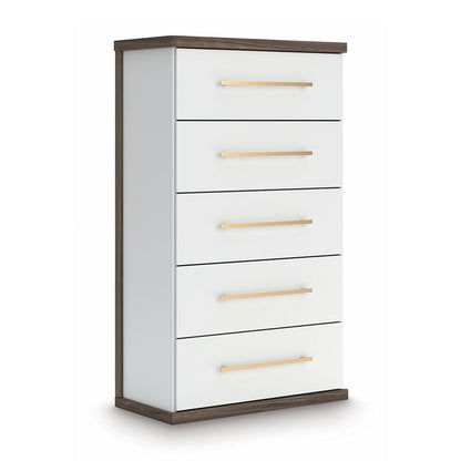 Kendanport - Brown / White - Five Drawer Chest