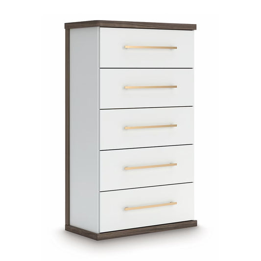Kendanport - Brown / White - Five Drawer Chest