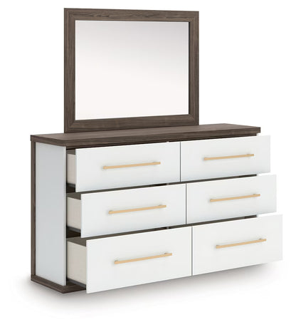 Kendanport - Brown - Dresser And Mirror