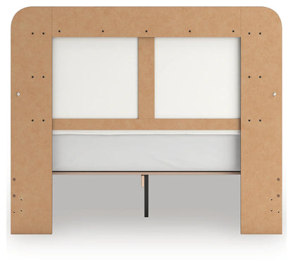 Kendanport - Queen Upholstered Bed - White / Brown