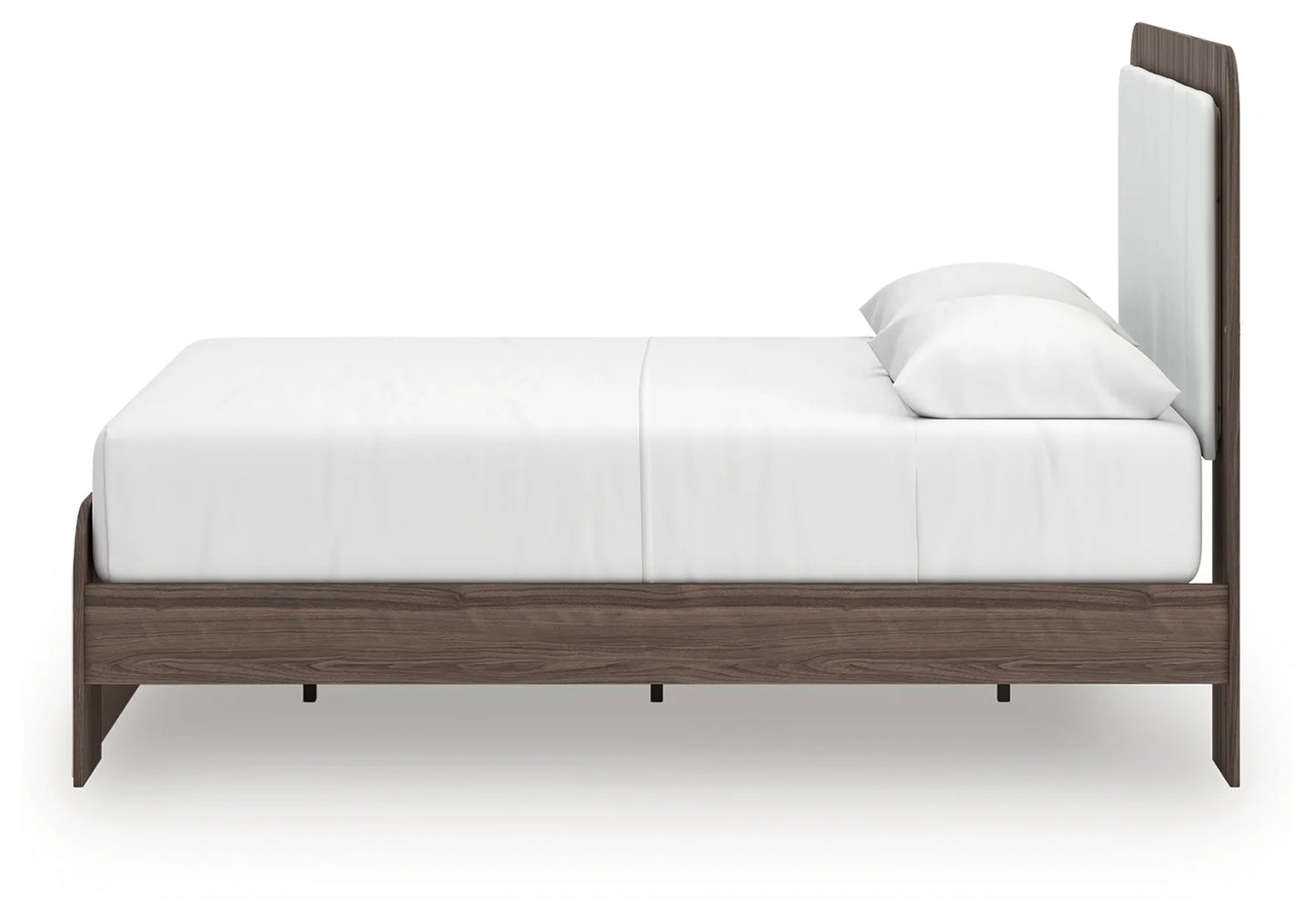 Kendanport - Queen Upholstered Bed - White / Brown