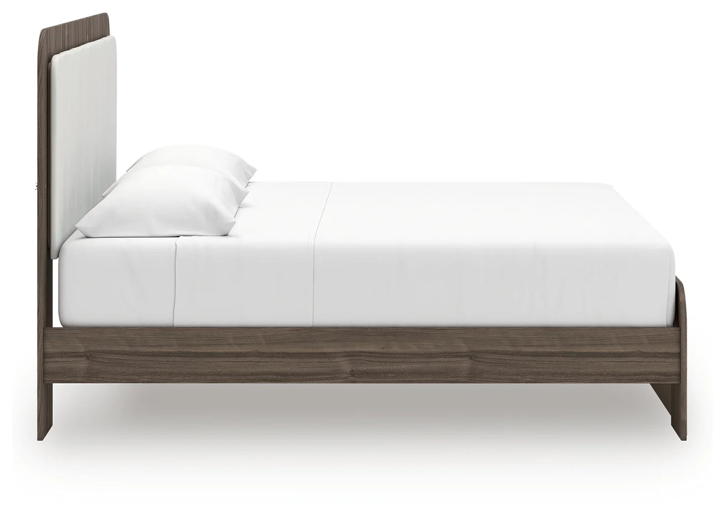 Kendanport - King Upholstered Bed - White / Brown
