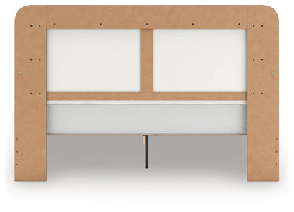 Kendanport - King Upholstered Bed - White / Brown