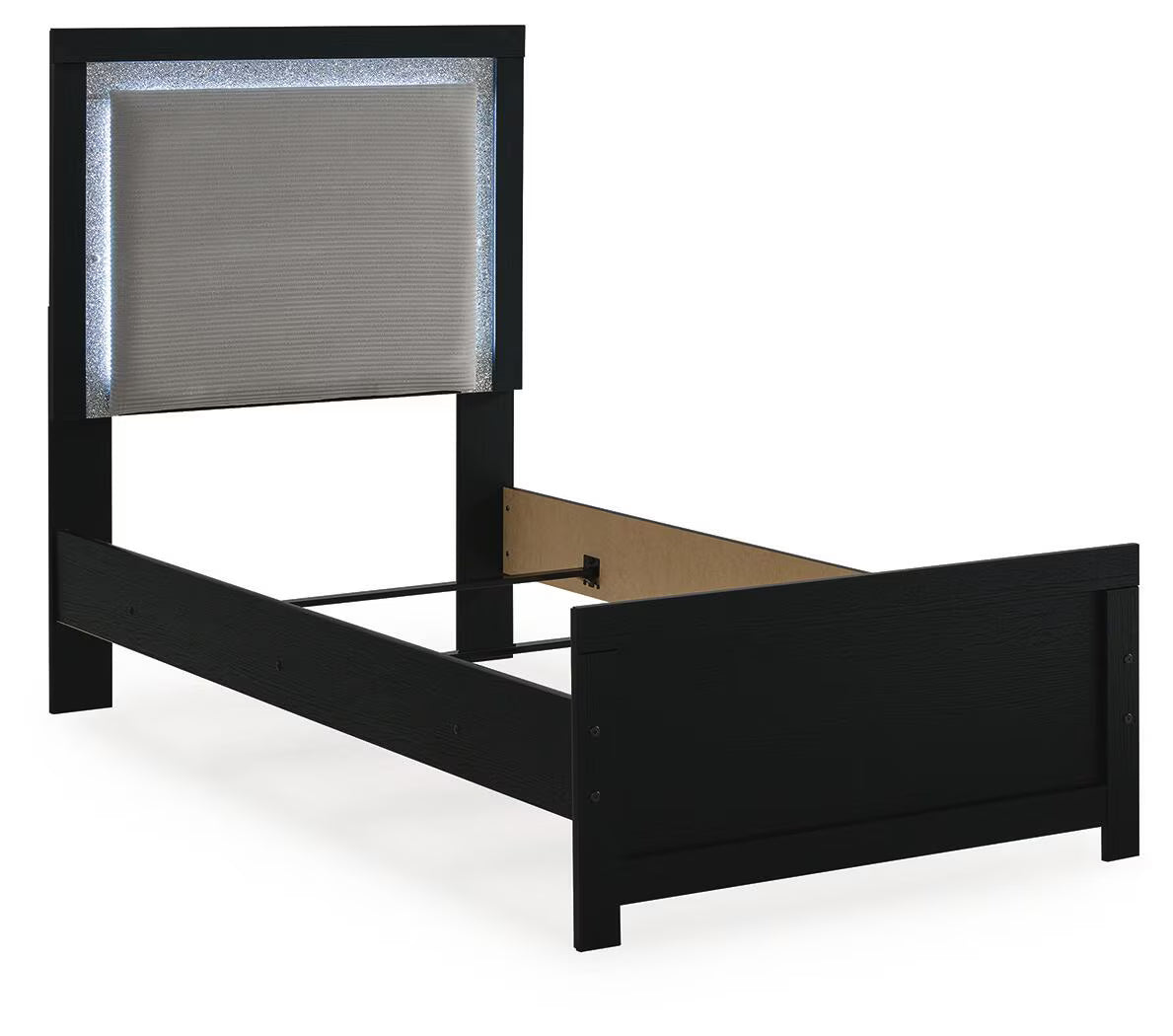 Maeling - Twin Upholstered Panel Bed - Black