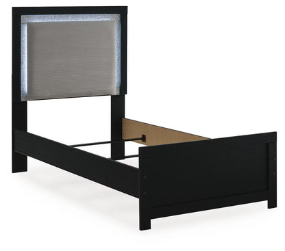 Maeling - Twin Upholstered Panel Bed - Black