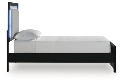 Maeling - Twin Upholstered Panel Bed - Black