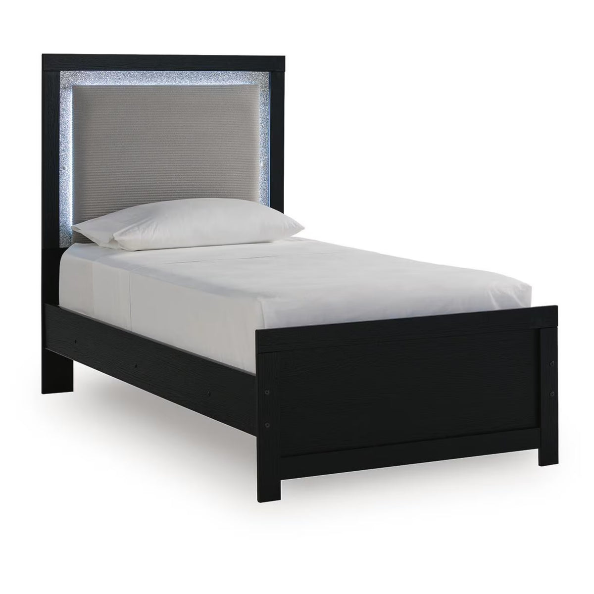 Maeling - Twin Upholstered Panel Bed - Black