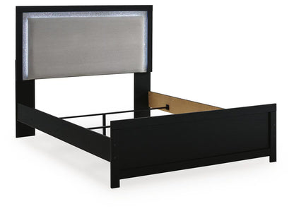 Maeling - Queen Upholstered Panel Bed - Black
