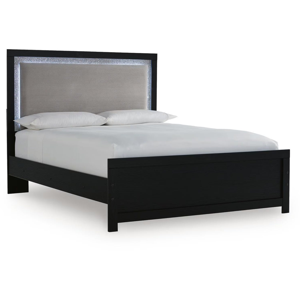 Maeling - Queen Upholstered Panel Bed - Black