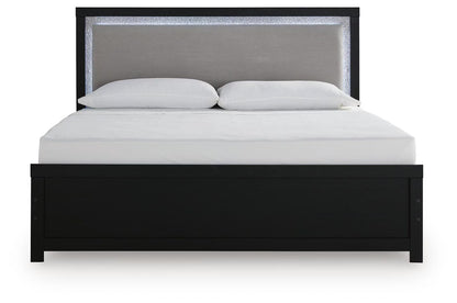 Maeling - King Upholstered Panel Bed - Black