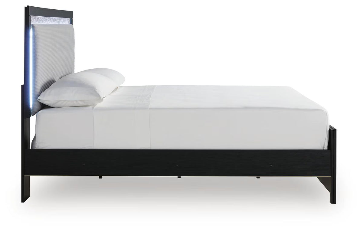 Maeling - King Upholstered Panel Bed - Black