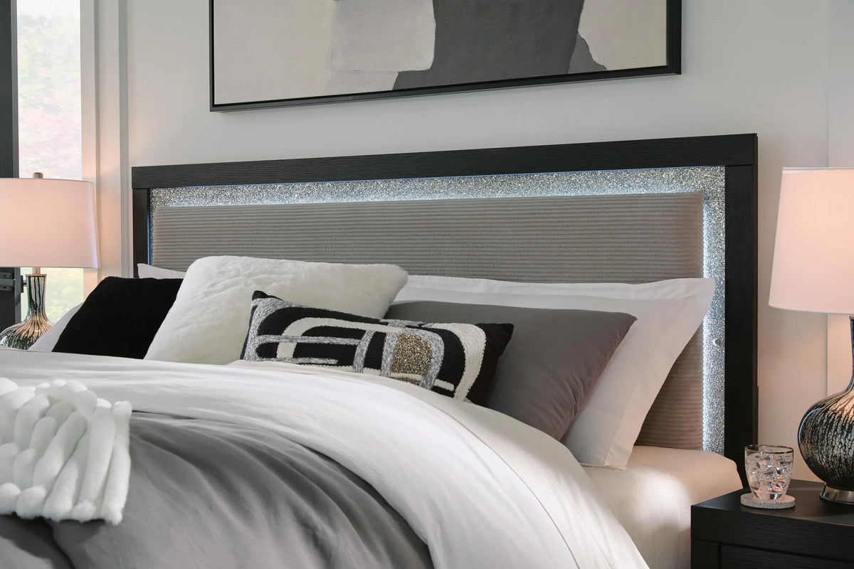 Maeling - King Upholstered Panel Bed - Black