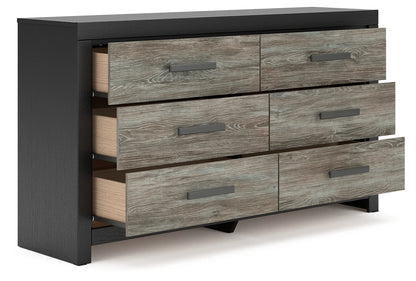 Broachmyn - Six Drawer Dresser - Black / Gray
