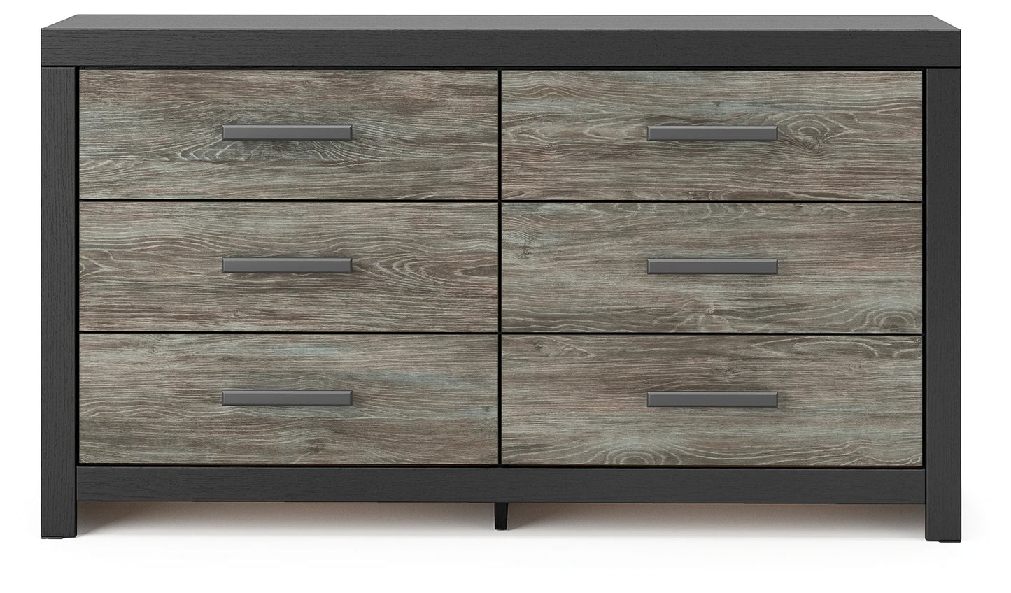 Broachmyn - Six Drawer Dresser - Black / Gray