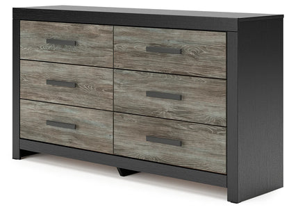 Broachmyn - Six Drawer Dresser - Black / Gray