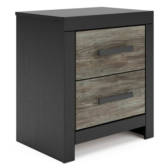 Broachmyn - Two Drawer Night Stand - Black / Gray