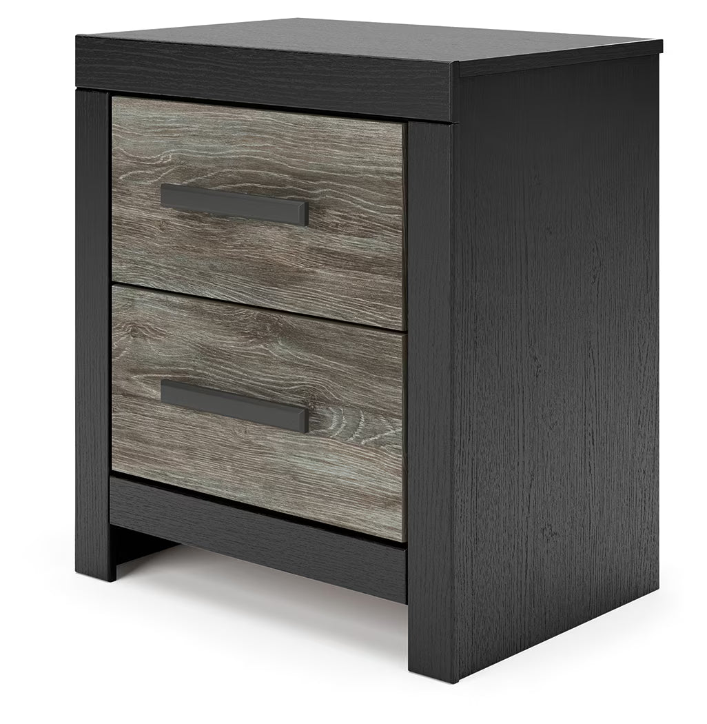 Broachmyn - Two Drawer Night Stand - Black / Gray