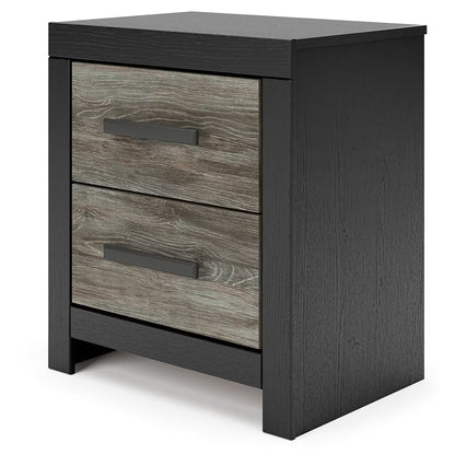 Broachmyn - Two Drawer Night Stand - Black / Gray