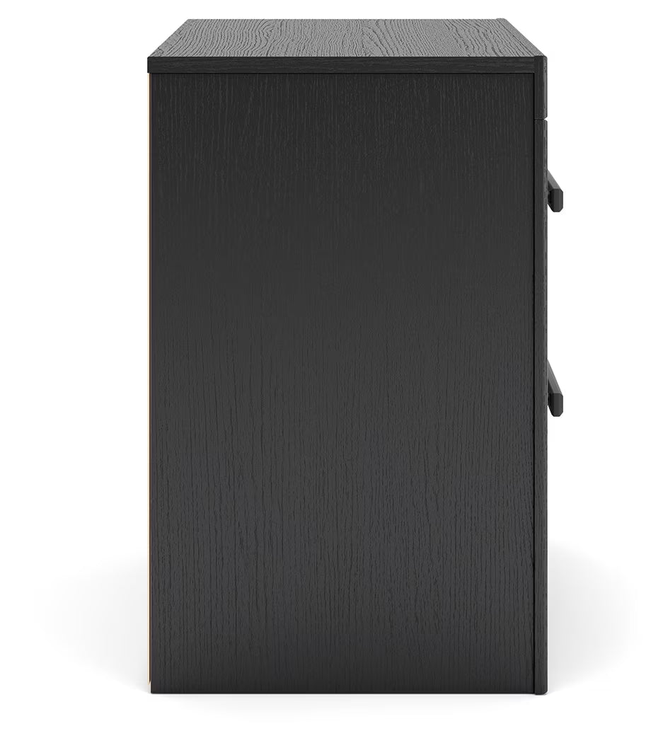 Broachmyn - Two Drawer Night Stand - Black / Gray